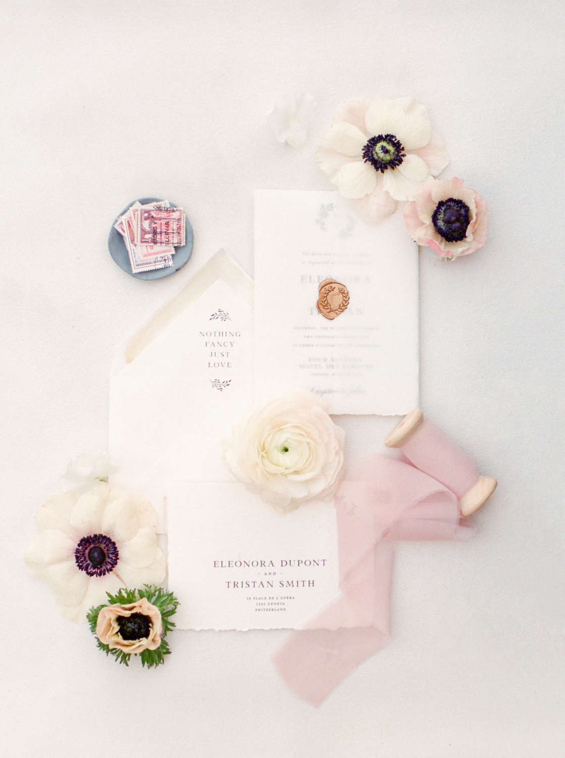 papeterie flatlay mariage