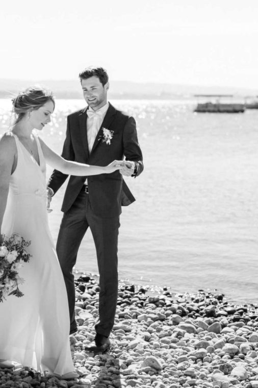 les mariés au bord du lac léman