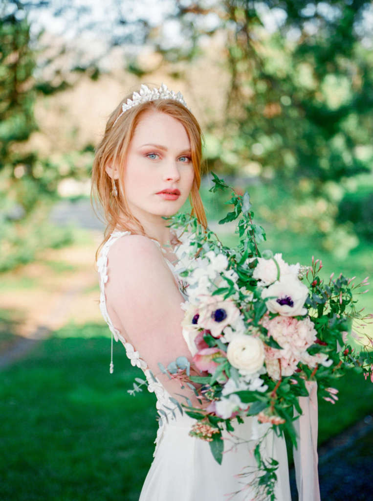 The beautiful bride with her bouquet