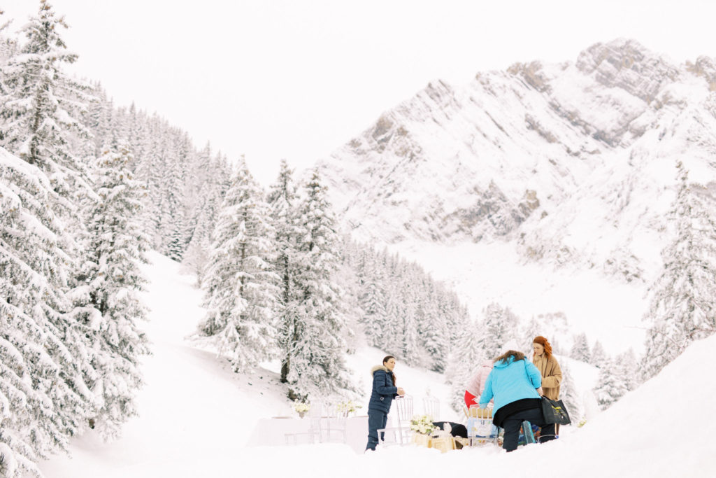 winter wedding in moutains
