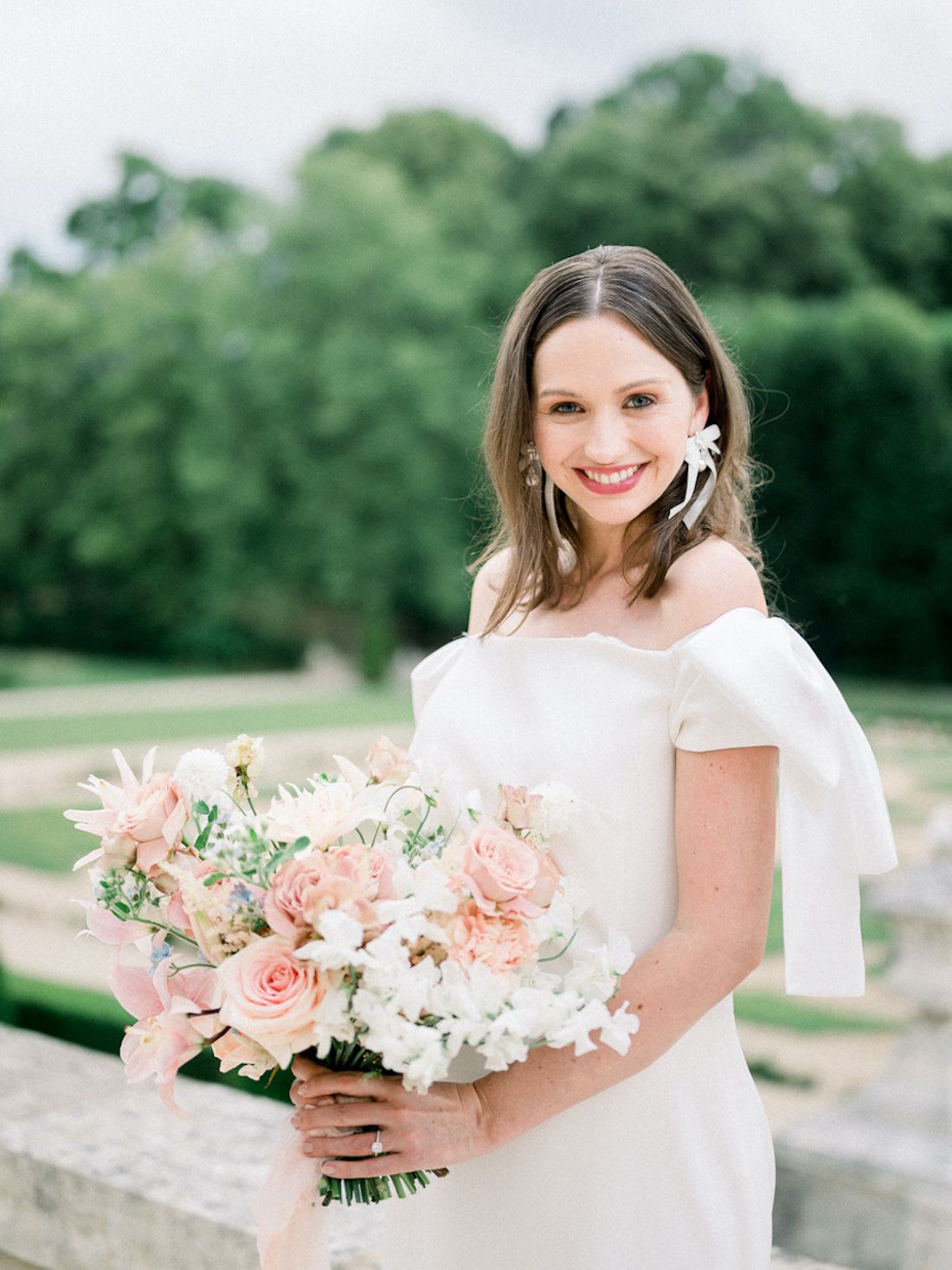 Bride with her wedding bouquet